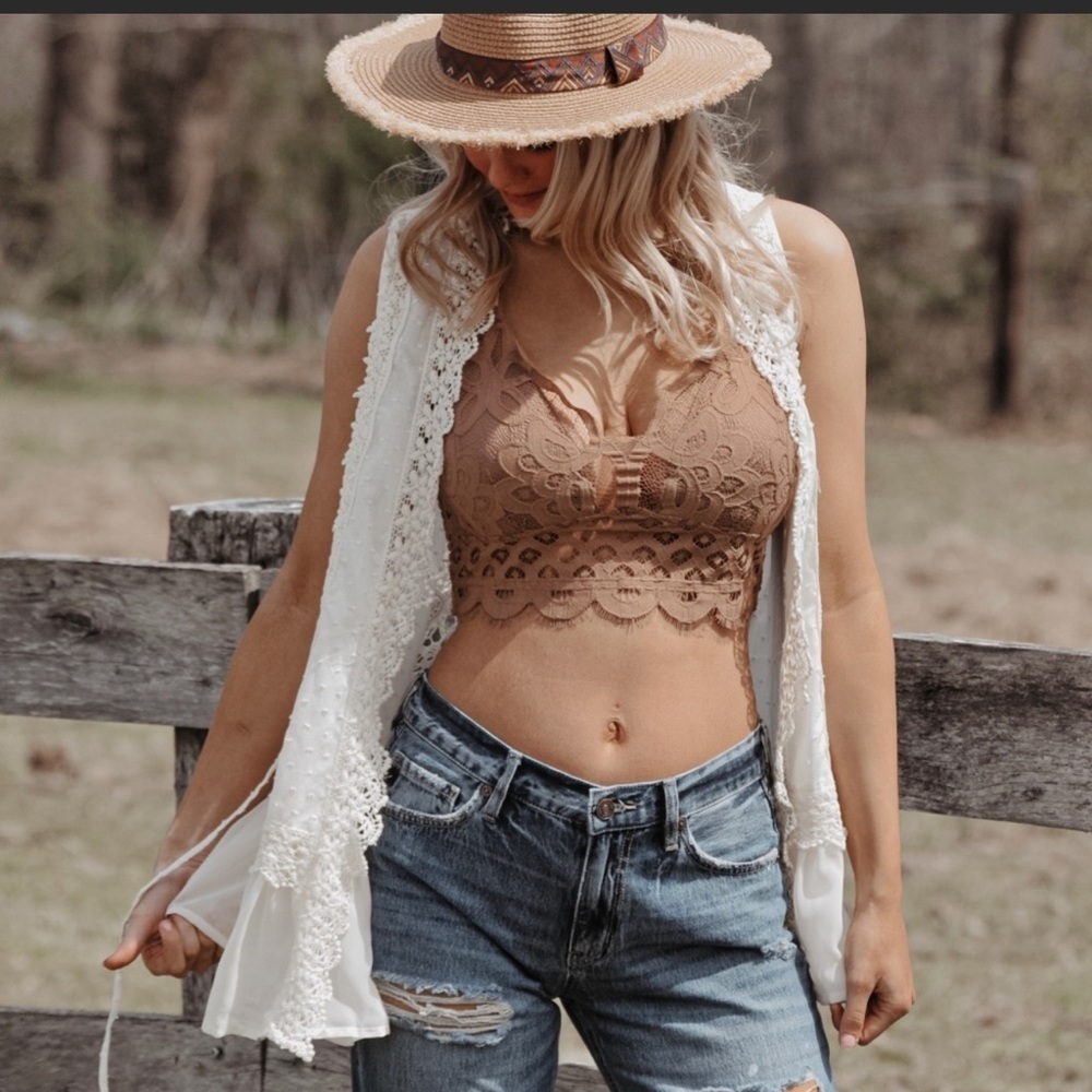 The HARPER Crochet Sleeveless Kimono Top
